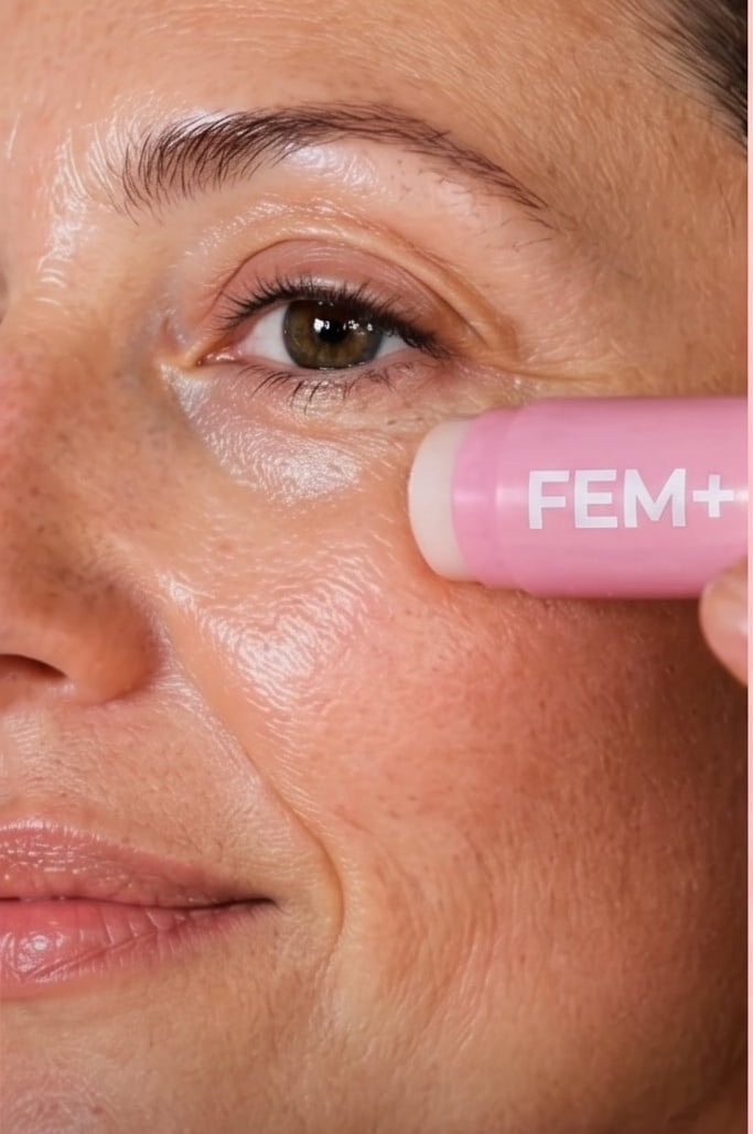 Where to swipe: under eyes, smile lines, forehead, neck